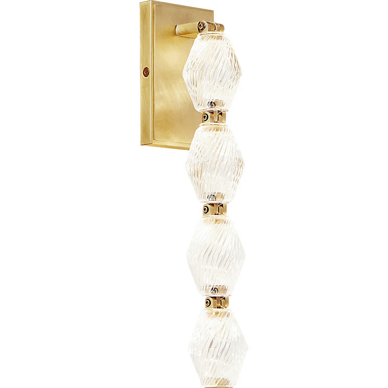 Aurelia Stacked Glass Wall Lamp – Modern Gold Vertical Bathroom Vanity Sconce Fixture