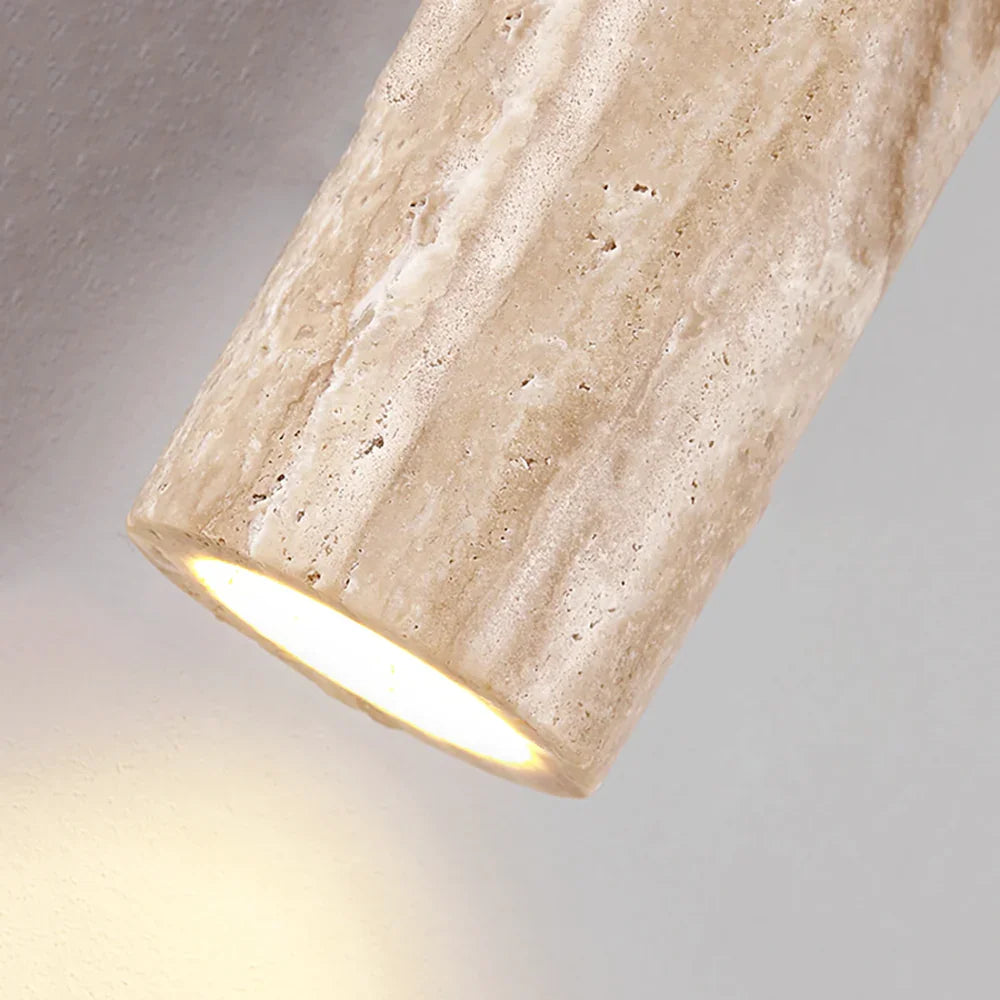 Colonnade Travertine Wall Light – Travertine Stone Fixture Subtle Veining Bi-Directional Glow