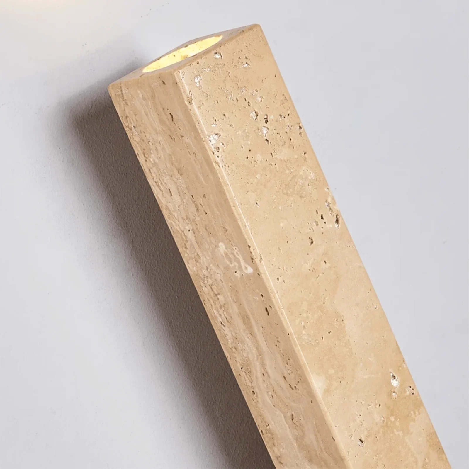 Colonnade Travertine Wall Light – Travertine Stone Fixture Subtle Veining Bi-Directional Glow