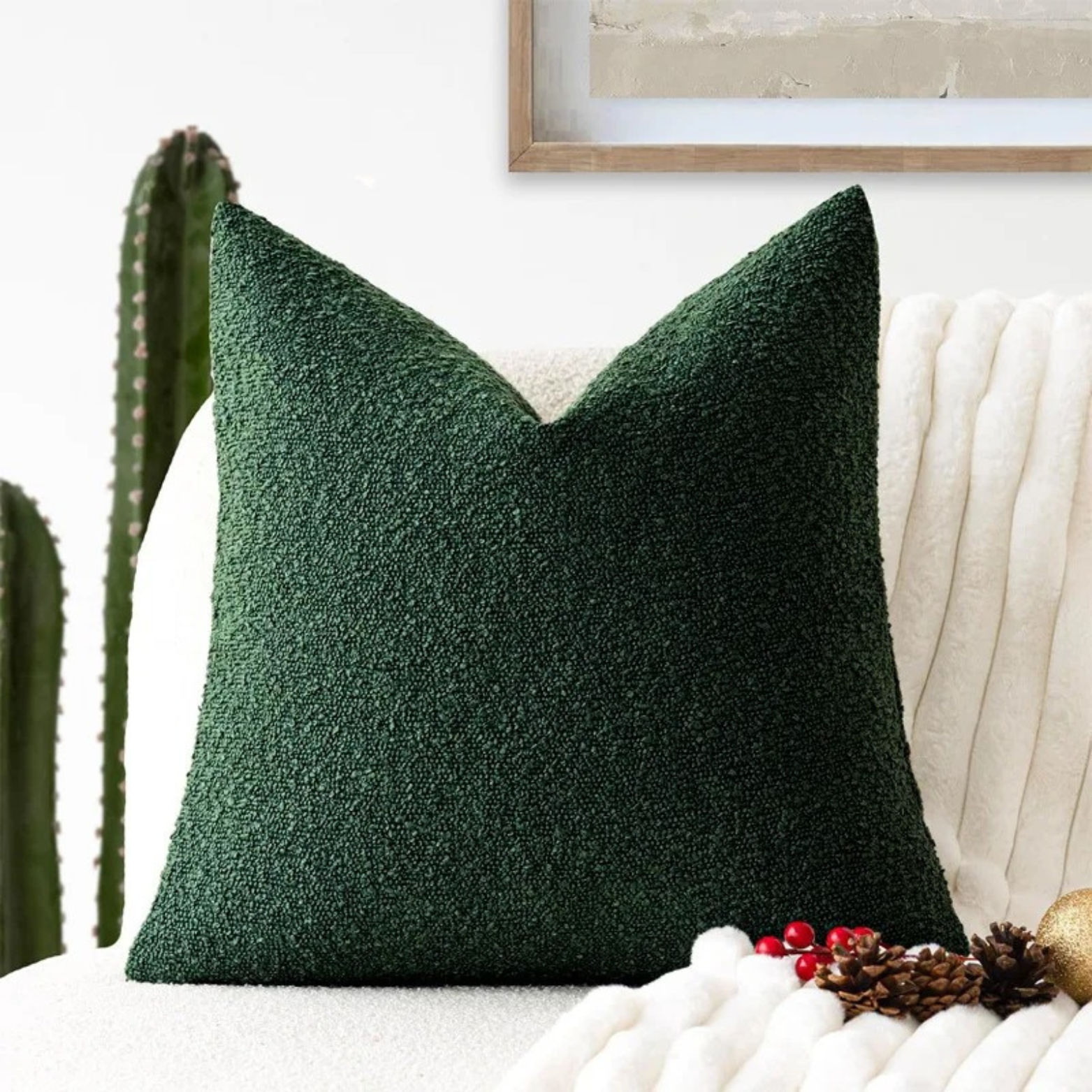 Celestria Cloud Decorative Pillow – Luxury Boucle Textured Throw Pillow Bedroom Living Room Sofa Decor