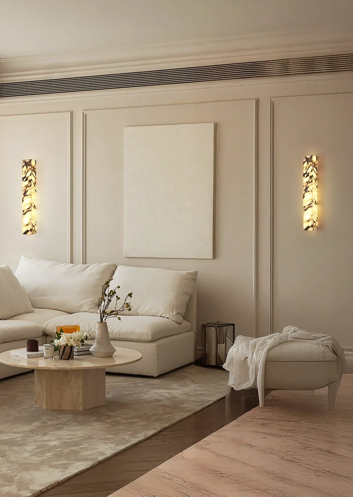 Quiet Marble Dome Wall Light – LED Ambient Marble Wall Light Fixture Modern Interiors