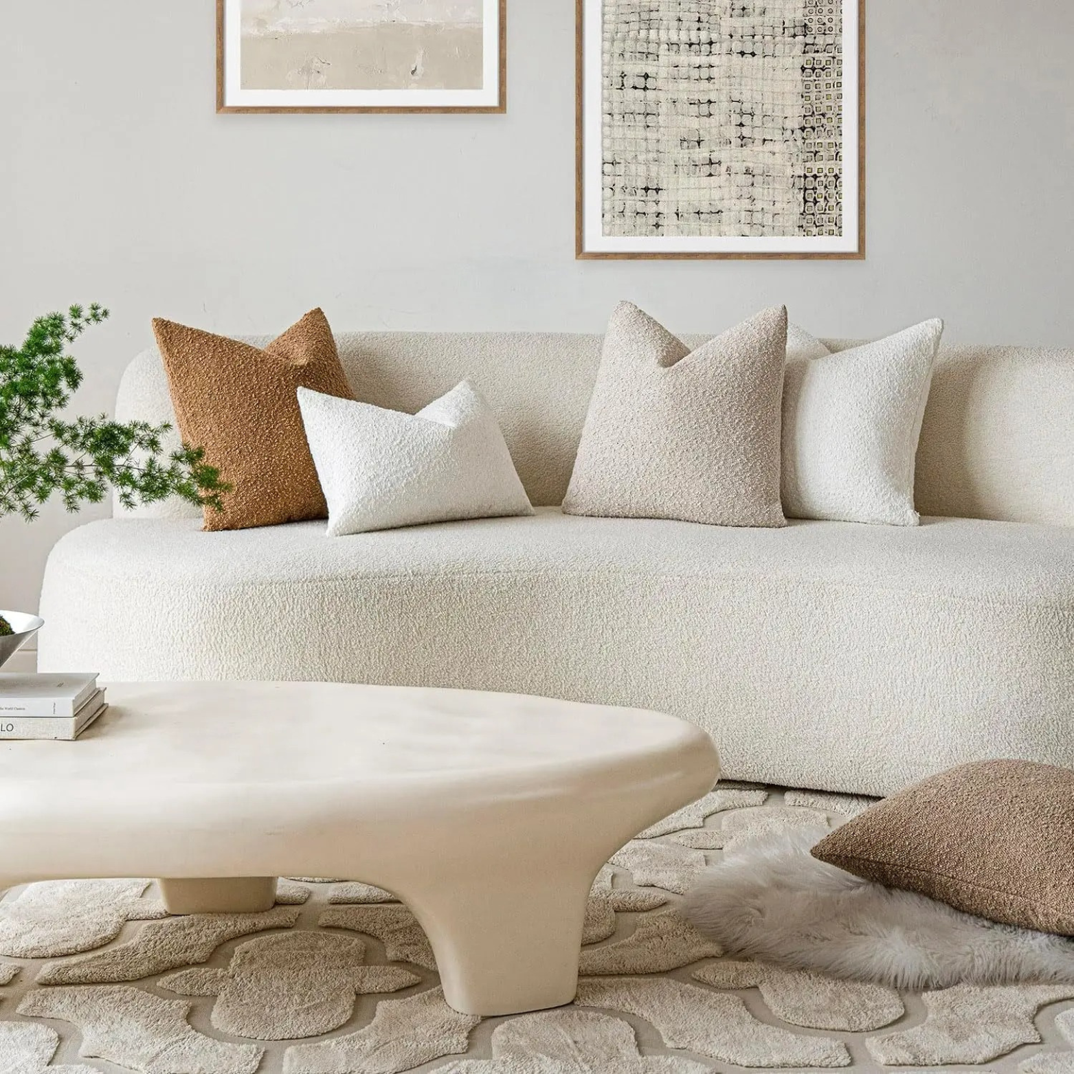 Celestria Cloud Decorative Pillow – Luxury Boucle Textured Throw Pillow Bedroom Living Room Sofa Decor