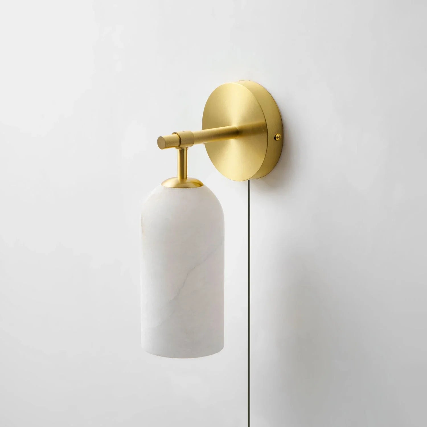 Caldex Marble Wall Sconce – Alabaster Glass Brass Modern Bedroom Living Room Decorative Lighting