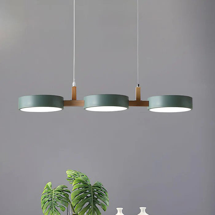 Wood Frame Triple Pendant Light – Modern LED Ceiling Fixture