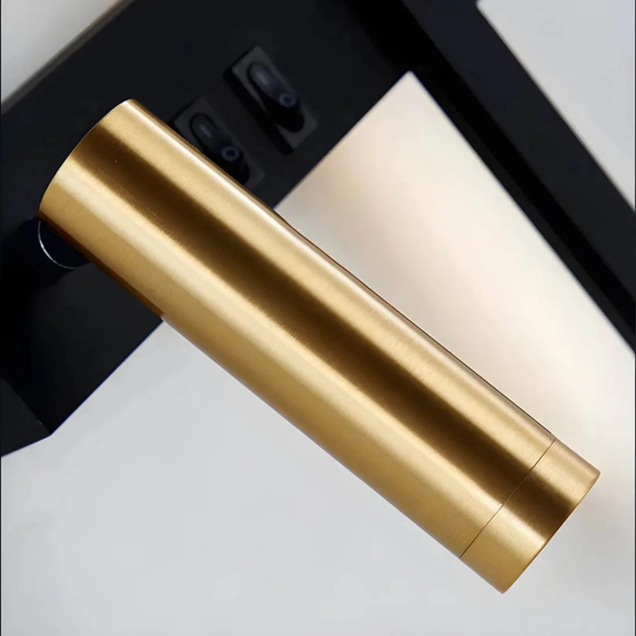 Kallisto Dual Wall Sconce – Modern Black Gold LED Reading Light Bedroom Bedside USB Charging