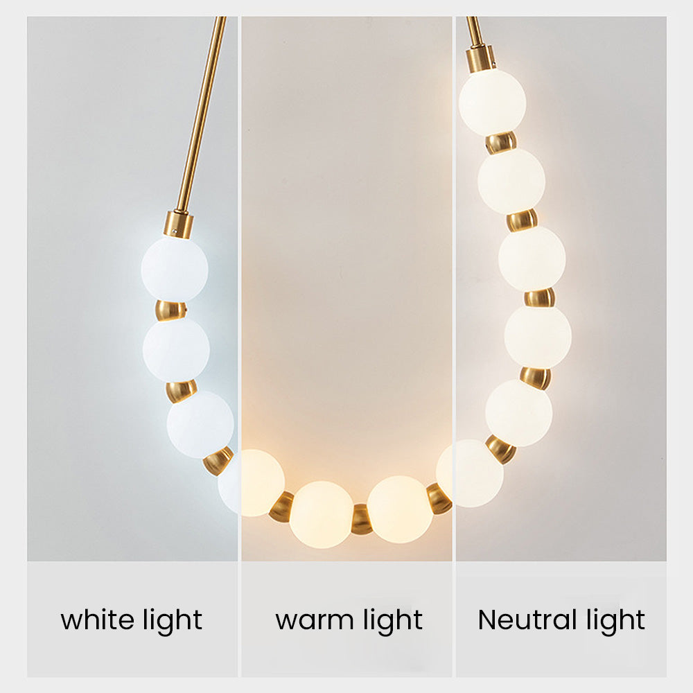 Perlan Beaded Wall Sconce – Modern Brass Gold Glass Globe Decorative Lighting Bedroom Living Room