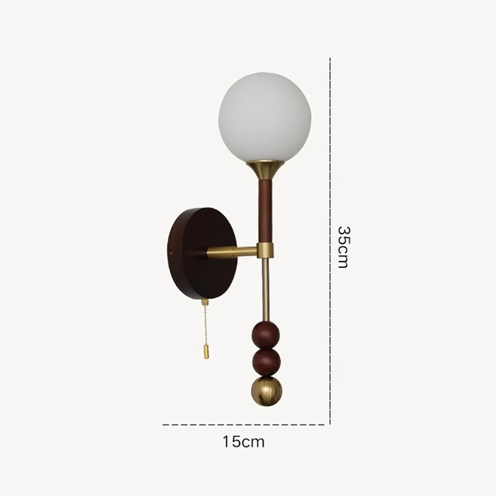 Vespero Globe Wall Sconce – Mid Century Modern Brass Glass Decorative Lighting Bedroom Living Room