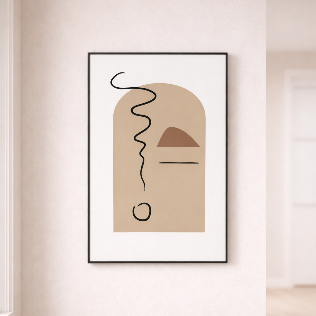 Solune Abstract Canvas Wall Art – Modern Minimalist Geometric Print Living Room Bedroom Decor