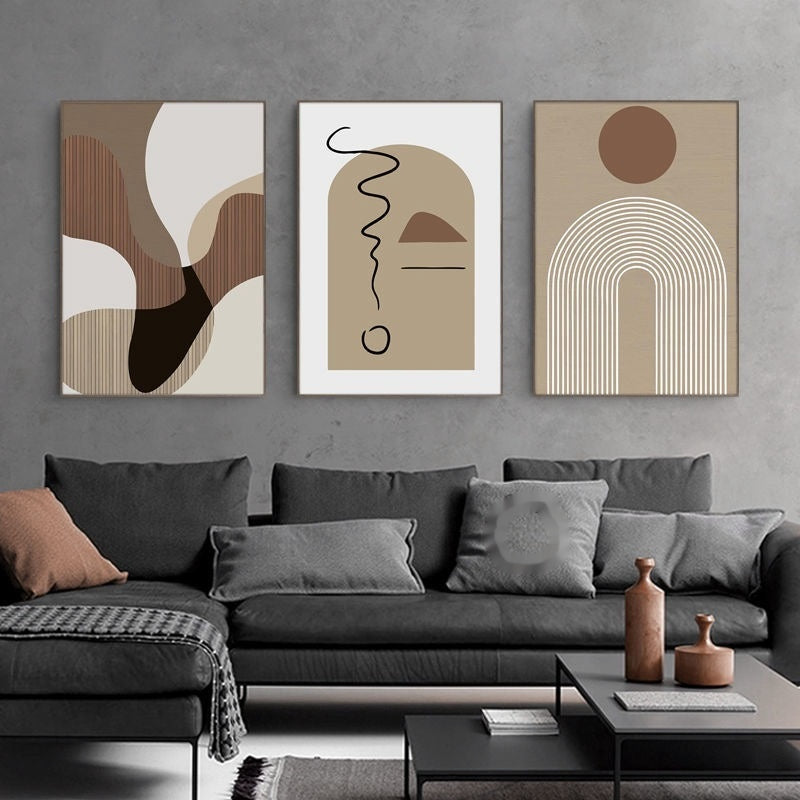 Solune Abstract Canvas Wall Art – Modern Minimalist Geometric Print Living Room Bedroom Decor
