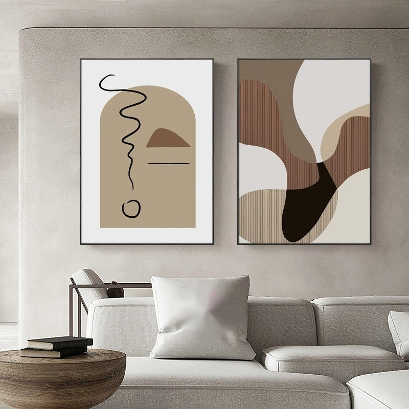 Solune Abstract Canvas Wall Art – Modern Minimalist Geometric Print Living Room Bedroom Decor