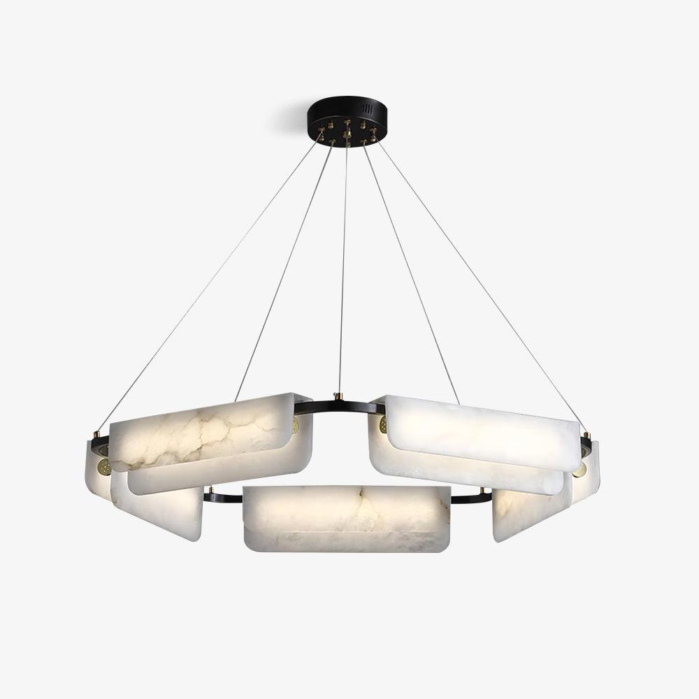 Caravel Chandelier – Modern Alabaster Pendant Light Dining Room Living Room Ceiling Lighting