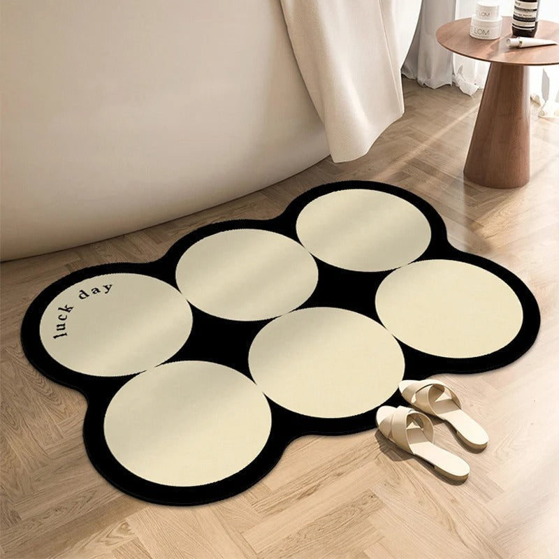 Ondula Wave Bath Mat – Quick Dry Diatomite Stone Shower Mat Non-Slip Absorbent Bathroom Floor