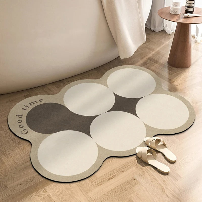 Ondula Wave Bath Mat – Quick Dry Diatomite Stone Shower Mat Non-Slip Absorbent Bathroom Floor