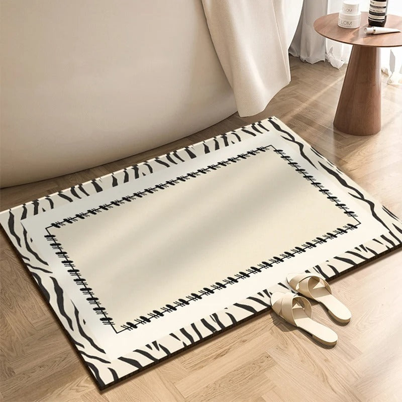 Ondula Wave Bath Mat – Quick Dry Diatomite Stone Shower Mat Non-Slip Absorbent Bathroom Floor