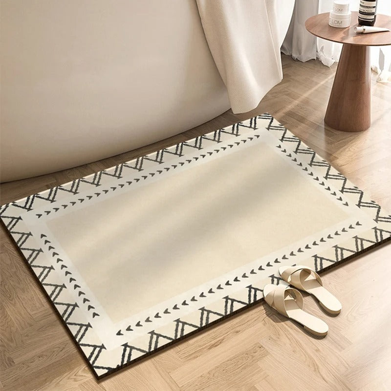 Ondula Wave Bath Mat – Quick Dry Diatomite Stone Shower Mat Non-Slip Absorbent Bathroom Floor