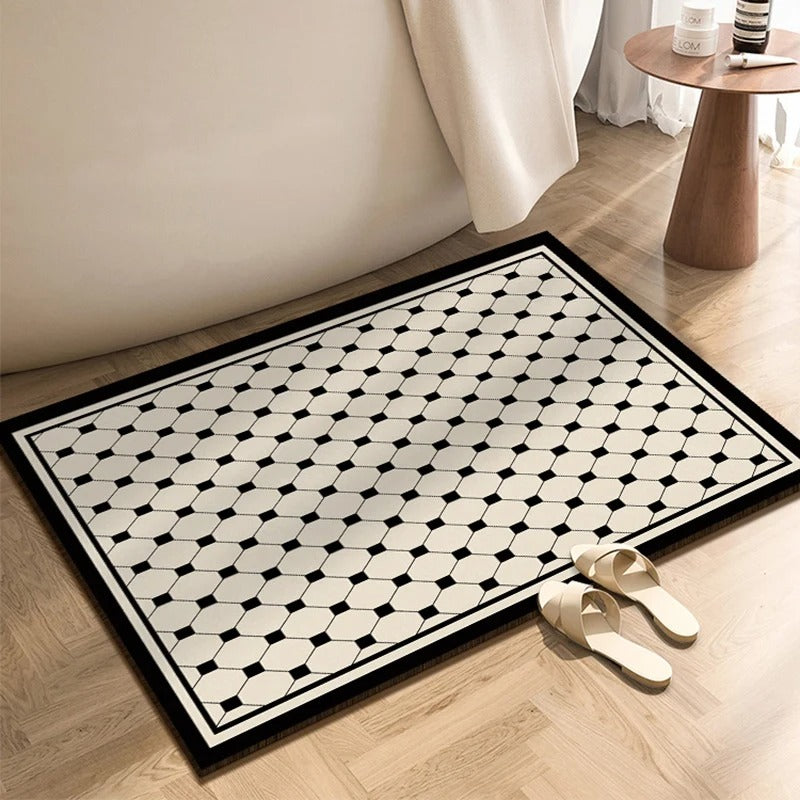 Ondula Wave Bath Mat – Quick Dry Diatomite Stone Shower Mat Non-Slip Absorbent Bathroom Floor