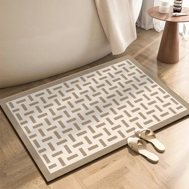 Ondula Wave Bath Mat – Quick Dry Diatomite Stone Shower Mat Non-Slip Absorbent Bathroom Floor
