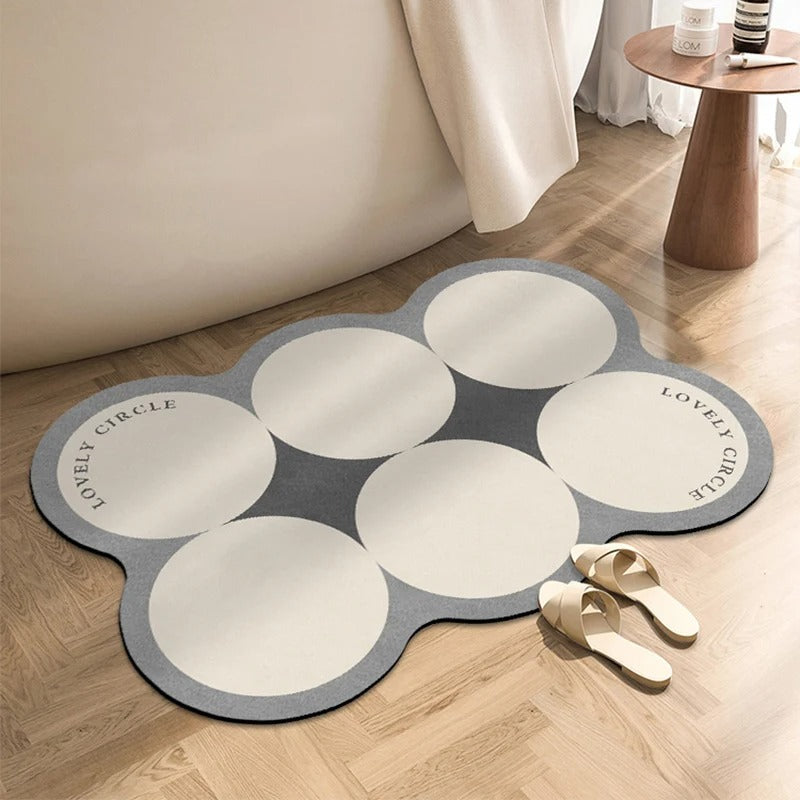 Ondula Wave Bath Mat – Quick Dry Diatomite Stone Shower Mat Non-Slip Absorbent Bathroom Floor