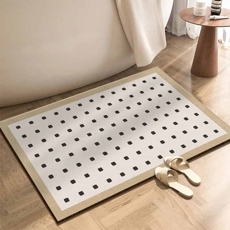 Ondula Wave Bath Mat – Quick Dry Diatomite Stone Shower Mat Non-Slip Absorbent Bathroom Floor