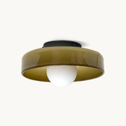 Glass Disc Flush Mount Ceiling Light – Modern Opal Globe Fixture