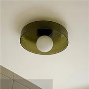 Glass Disc Flush Mount Ceiling Light – Modern Opal Globe Fixture