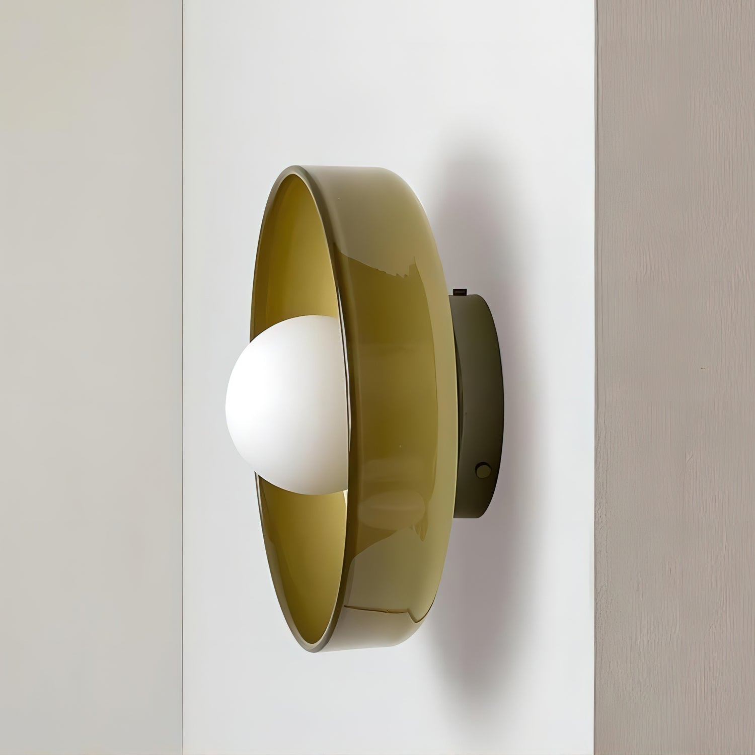 Glass Disc Flush Mount Ceiling Light – Modern Opal Globe Fixture