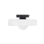 Glass Disc Flush Mount Ceiling Light – Modern Opal Globe Fixture