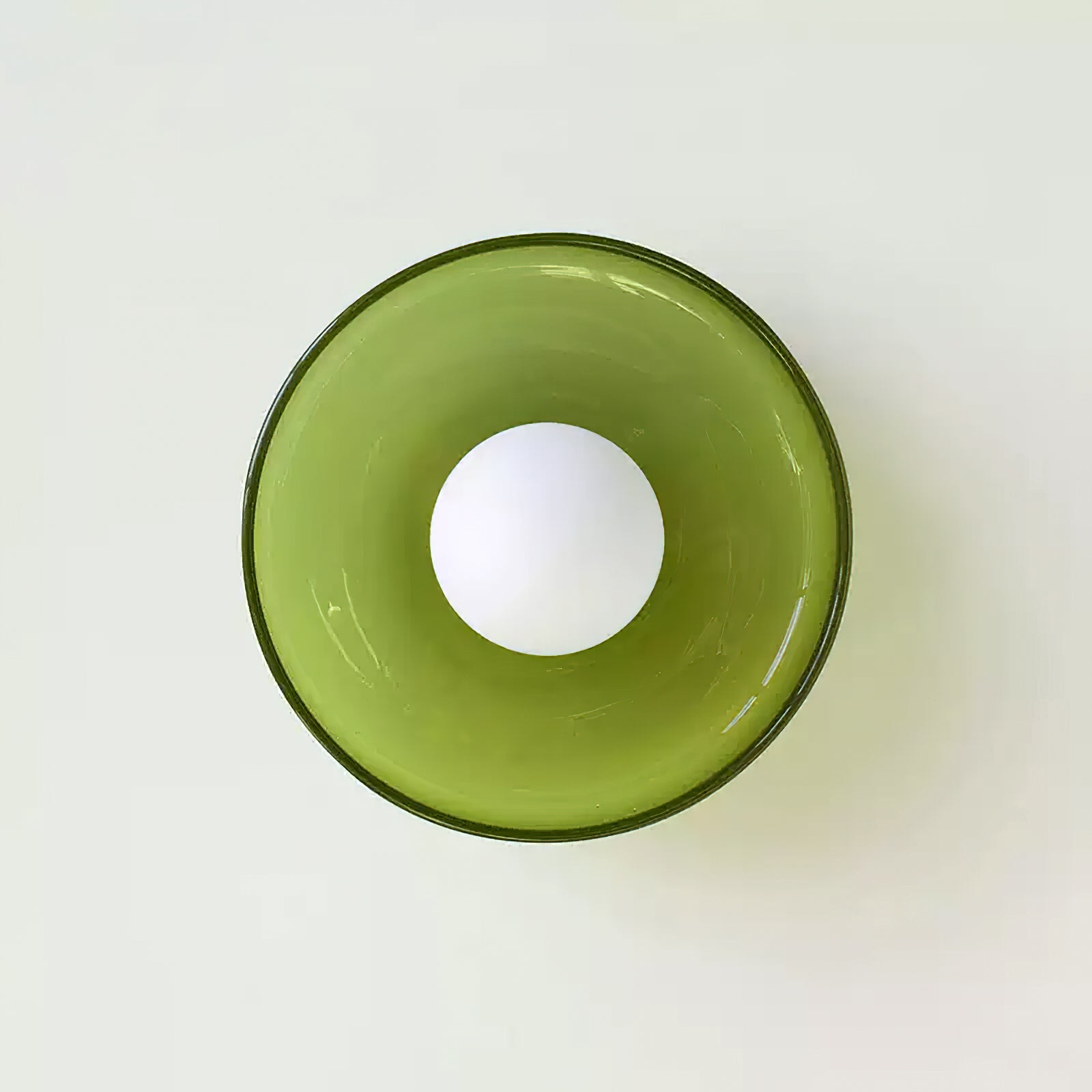 Glass Disc Flush Mount Ceiling Light – Modern Opal Globe Fixture