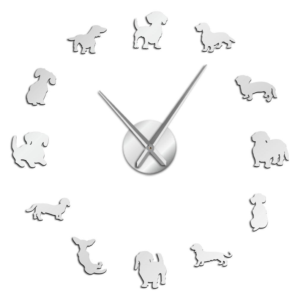 Daxley Dachshund Wall Clock – Large DIY Wall Clock Dog Silhouette Decorative Living Room Bedroom