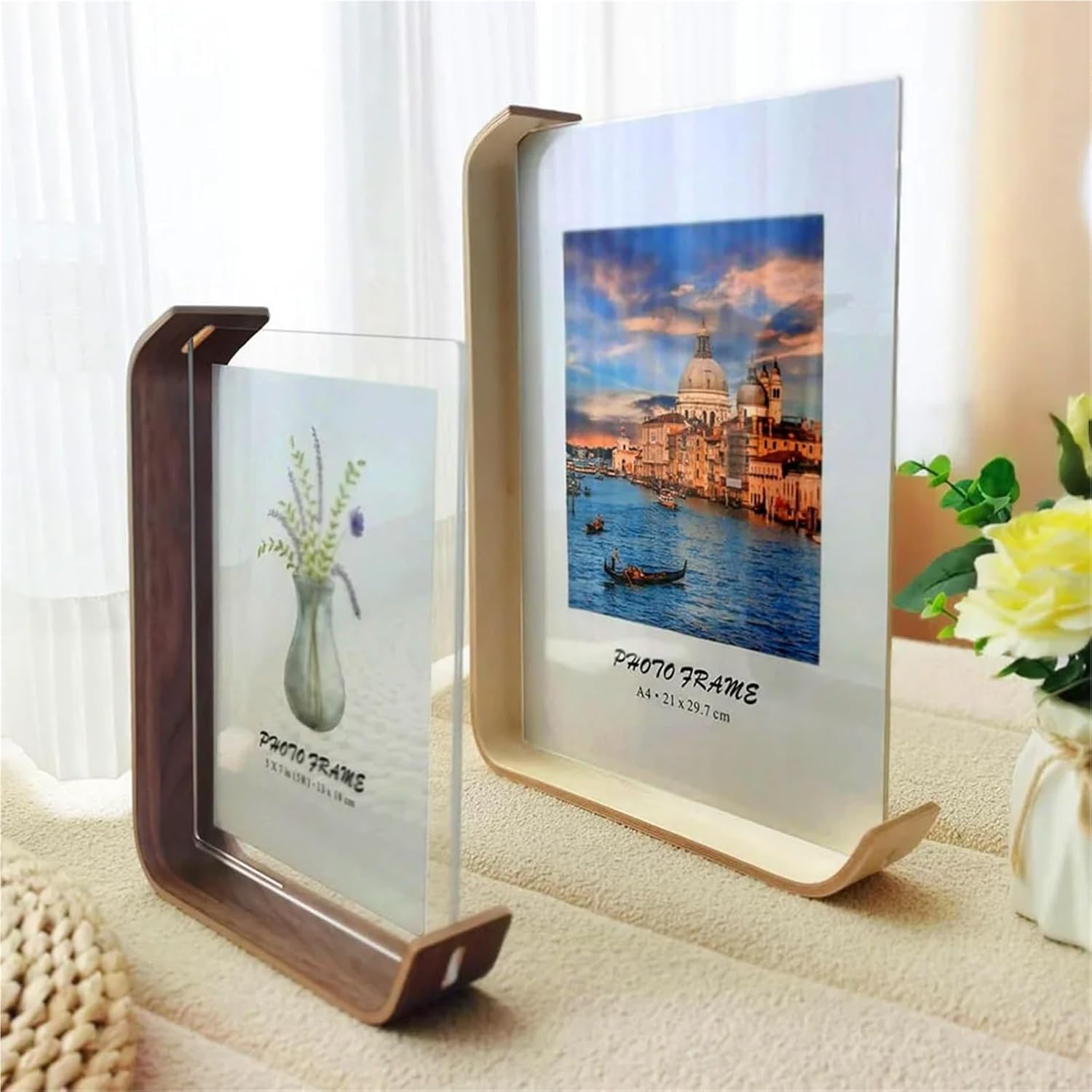 Benvex Frame Desk Lamp – LED Modern Wood Photo Display Table Light Bedroom Living Room Decorative Lighting