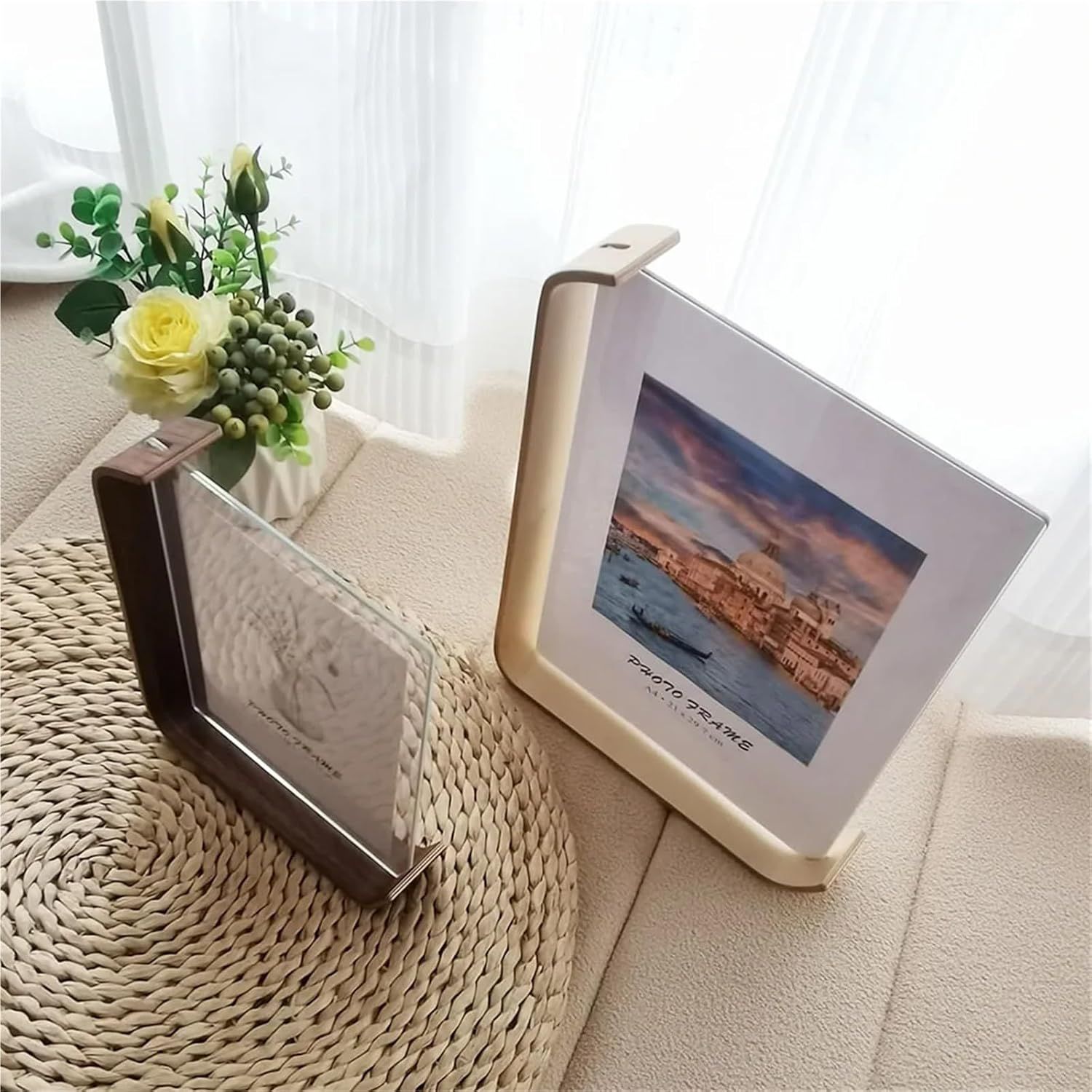 Benvex Frame Desk Lamp – LED Modern Wood Photo Display Table Light Bedroom Living Room Decorative Lighting