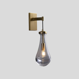 Drye Drop Wall Sconce - LED Indoor Glass Wall Light With Blown Drops Brass Finish