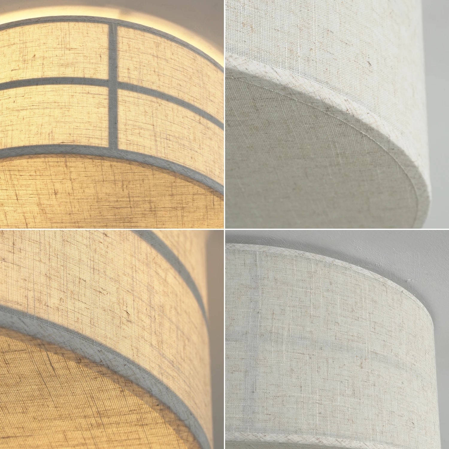 Belcrest Flush Mount Ceiling Light – Drum Fabric Ceiling Light Living Room Bedroom Decorative Lighting