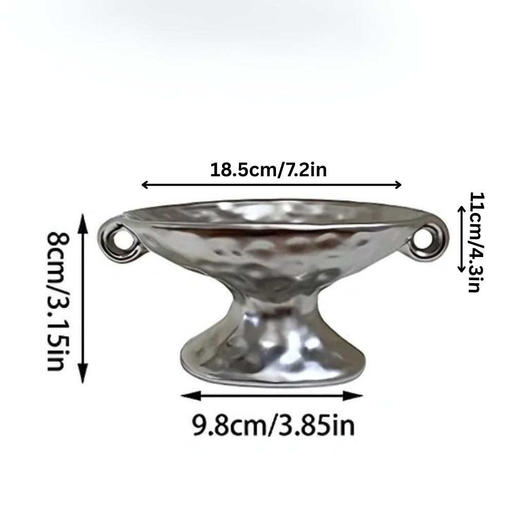Scrollia Footed Catchall Tray – Black Ceramic Jewelry Organizer Decorative Vanity Dish Bedroom Nightstand