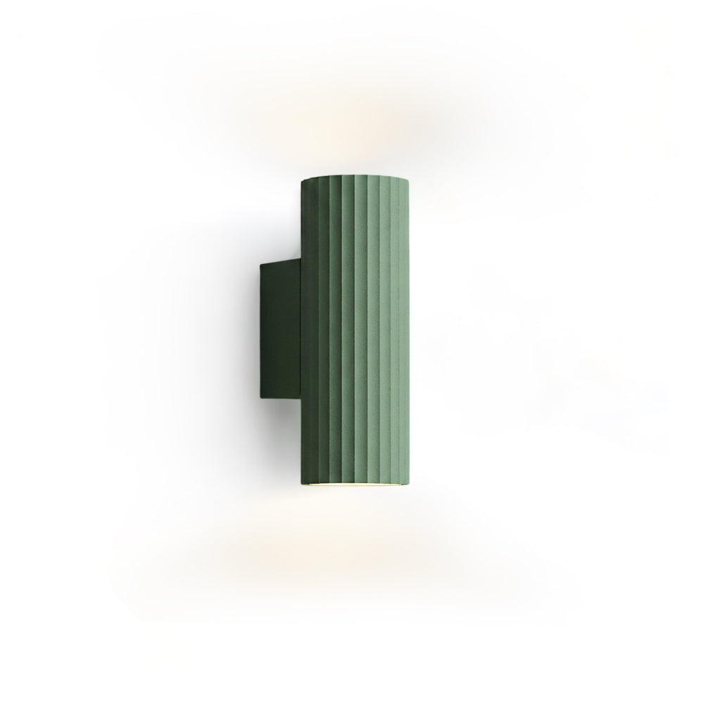 Corvel Wall Sconce – Modern Green Fluted Cylinder Decorative Lighting Bedroom Living Room