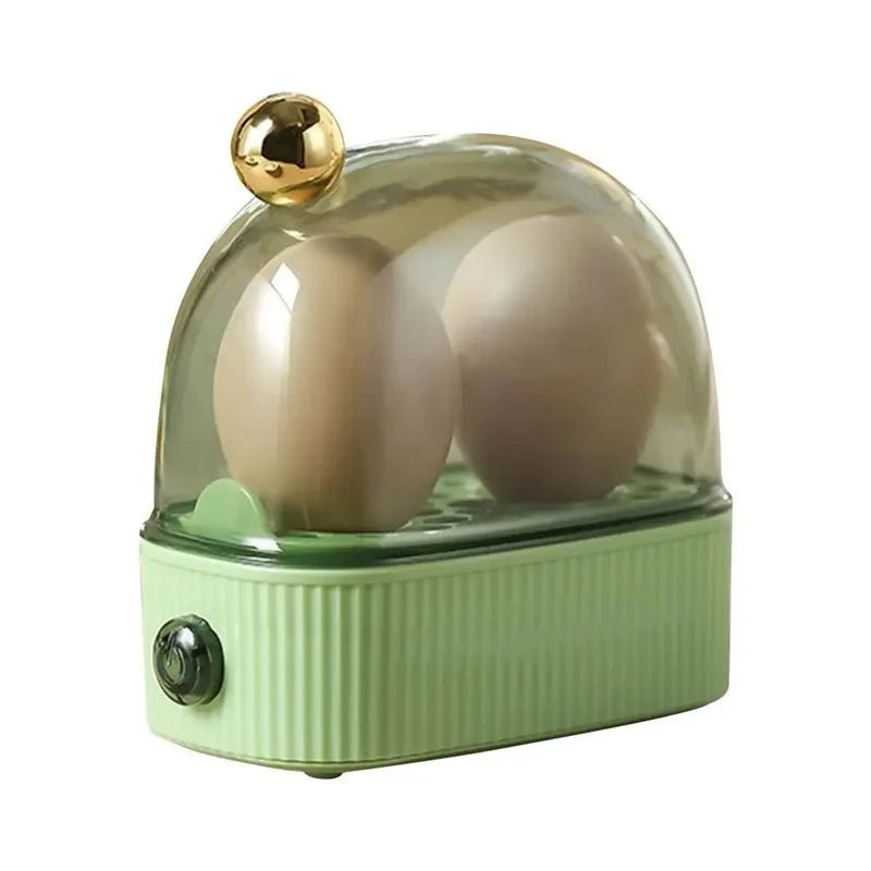 Ribben Dome Egg Cooker – Electric Compact Kitchen Appliance Two Egg Capacity Glass Lid White Ceramic