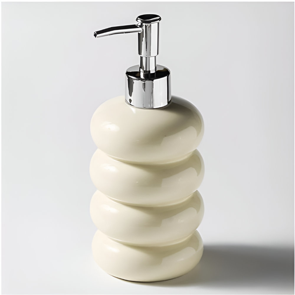 Zenvex Soap Dispenser – Modern Black Ceramic Refillable Liquid Pump Bottle Bathroom Kitchen Countertop