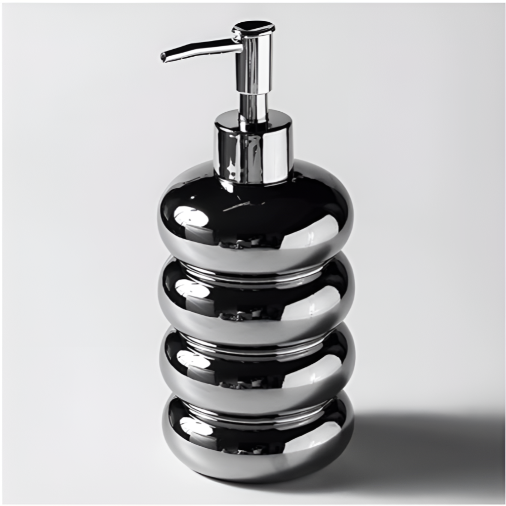 Zenvex Soap Dispenser – Modern Black Ceramic Refillable Liquid Pump Bottle Bathroom Kitchen Countertop