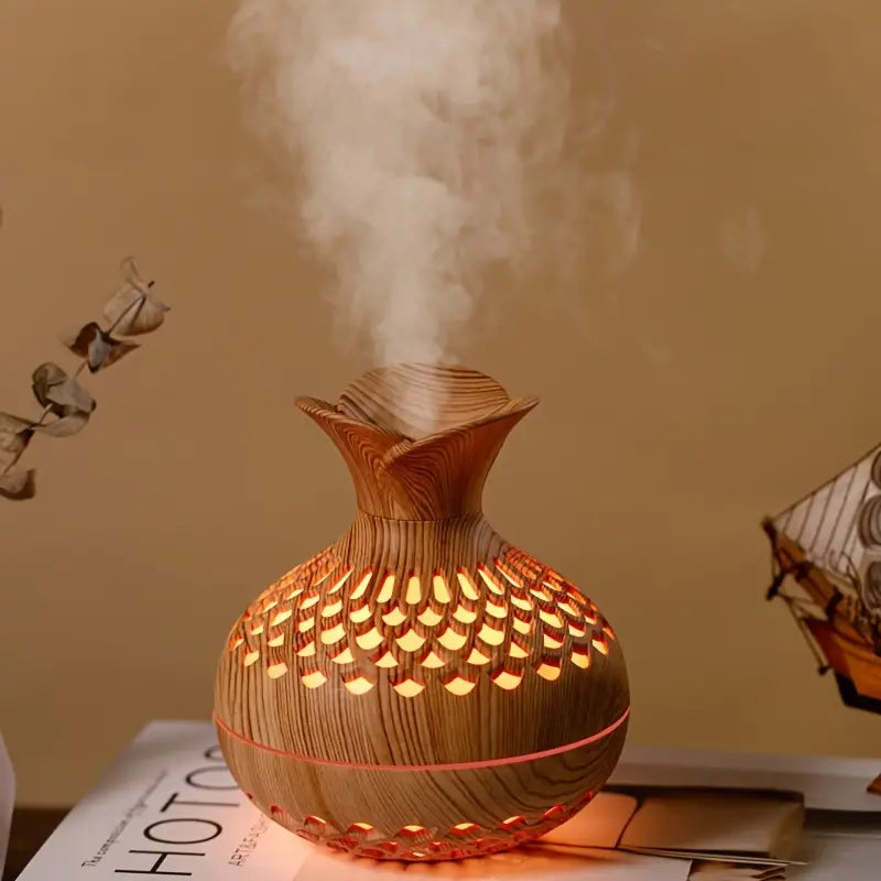Zelisse Vase Diffuser – LED Aromatherapy Humidifier Ultrasonic Essential Oil Decorative Lighting