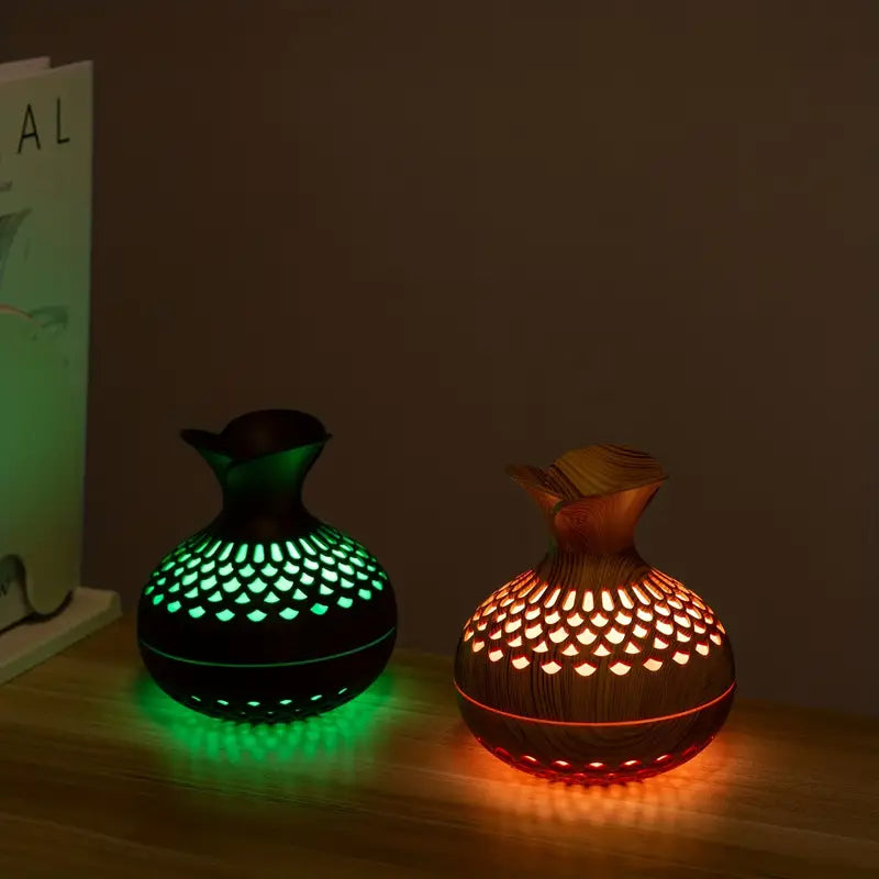 Zelisse Vase Diffuser – LED Aromatherapy Humidifier Ultrasonic Essential Oil Decorative Lighting