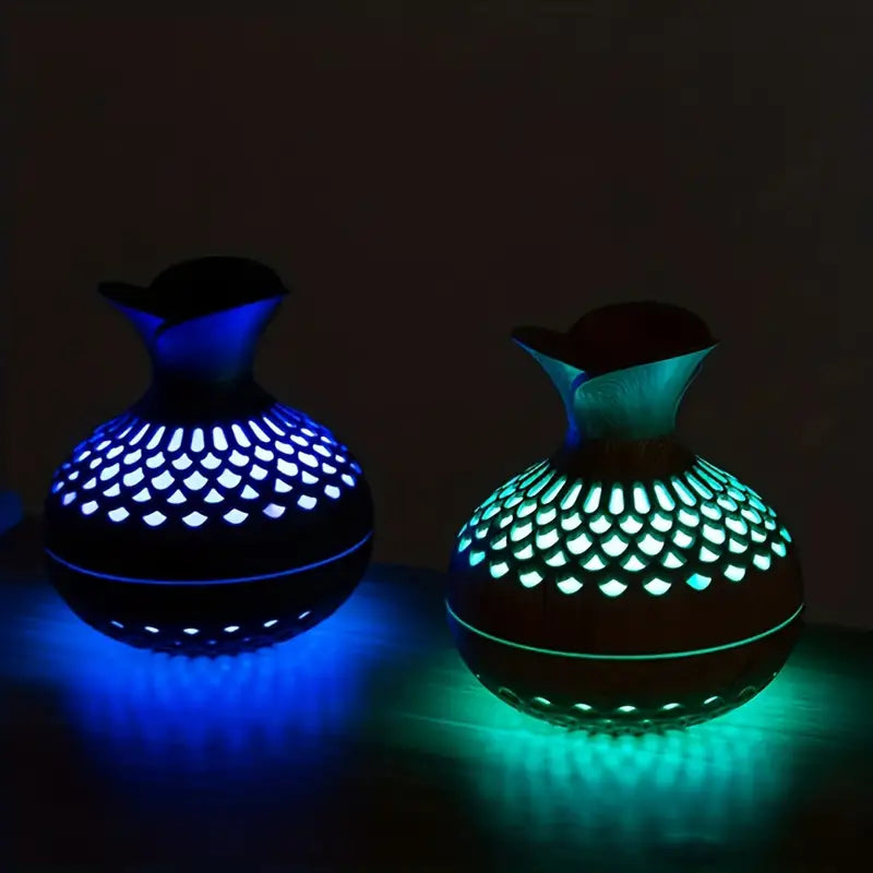 Zelisse Vase Diffuser – LED Aromatherapy Humidifier Ultrasonic Essential Oil Decorative Lighting