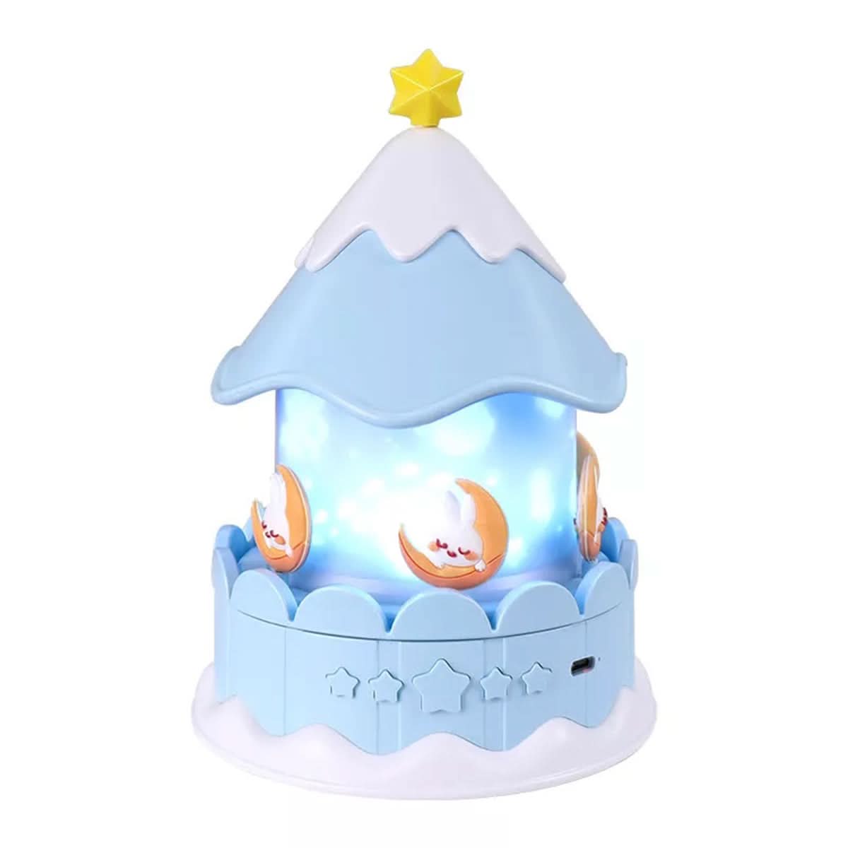 Caressa Carousel Night Light – LED Star Projector Galaxy Rotating Lamp Bedroom Nursery Decorative Lighting