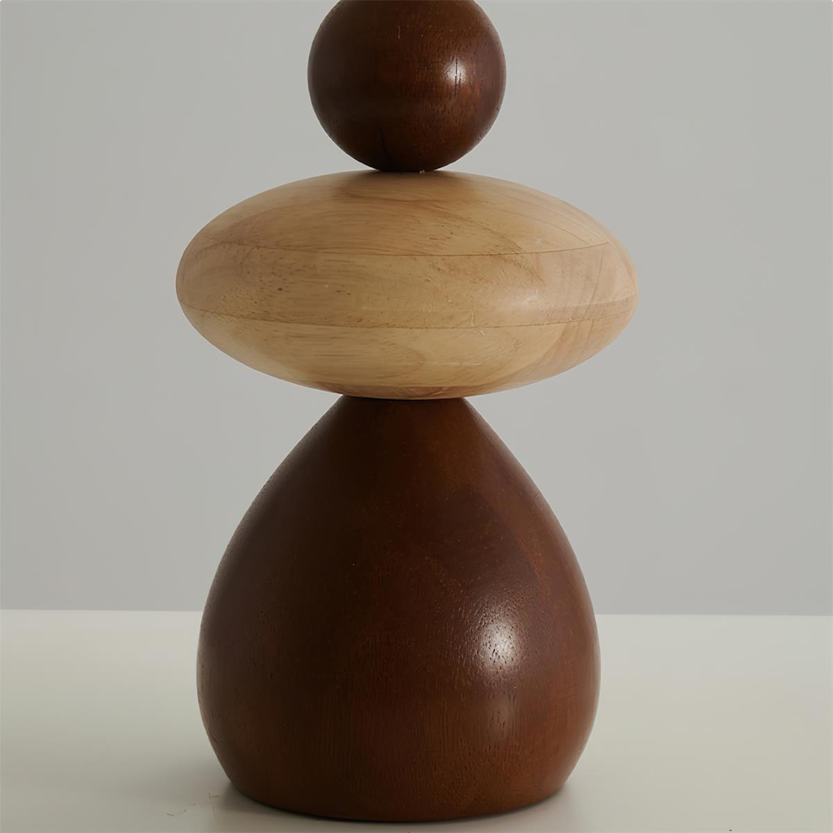 Stonara Table Lamp – Modern Wood Base Linen Shade Decorative Lighting Bedroom Living Room Desk