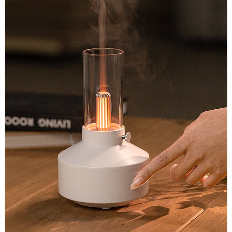 Verdant Mist Aroma Diffuser – LED Flameless Candles Decorative Lanterns Table Lamp Bedroom Living Room