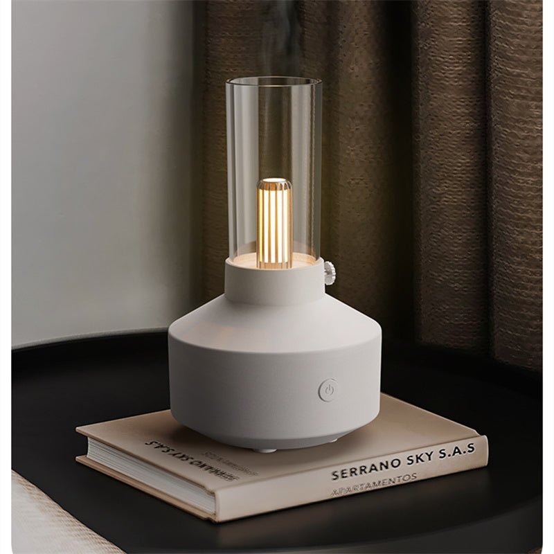 Verdant Mist Aroma Diffuser – LED Flameless Candles Decorative Lanterns Table Lamp Bedroom Living Room