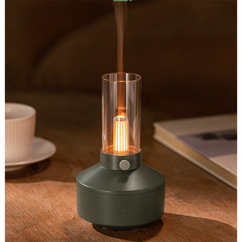 Verdant Mist Aroma Diffuser – LED Flameless Candles Decorative Lanterns Table Lamp Bedroom Living Room