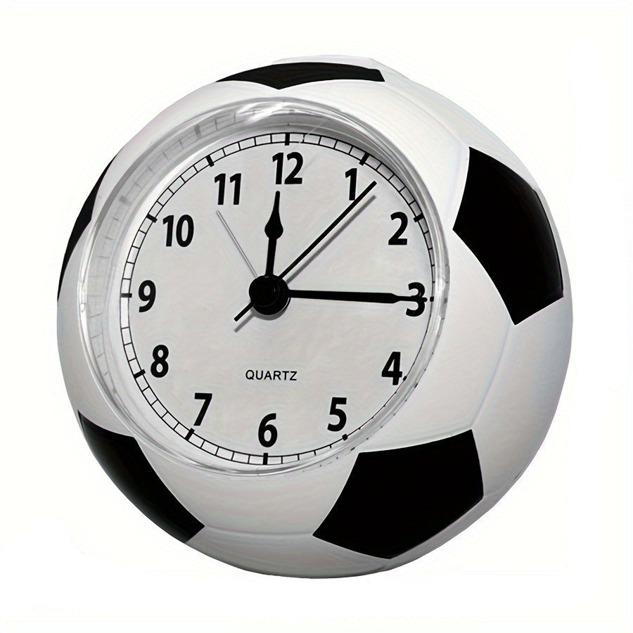Striker Soccer Ball Alarm Clock – Kids Sports Bedroom Desk Table Quartz Battery Operated Round Novelty