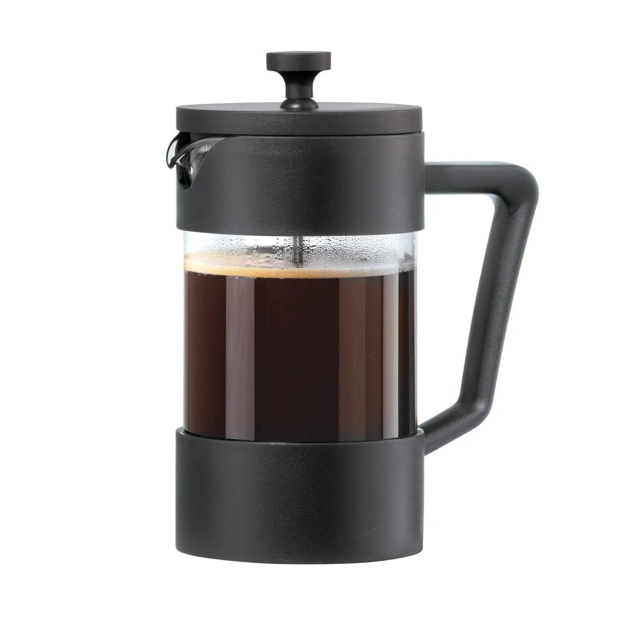 Brewton Press Coffee Maker – French Press Heat Resistant Glass Black Matte Kitchen Coffee Brewer