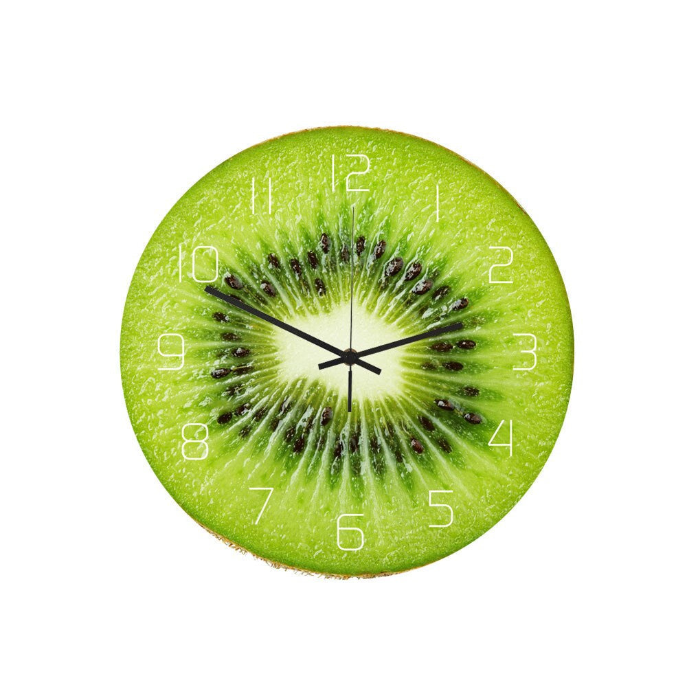 Citro Slice Wall Clock – Round Decorative Lime Fruit Kitchen Living Room Bedroom Home Decor