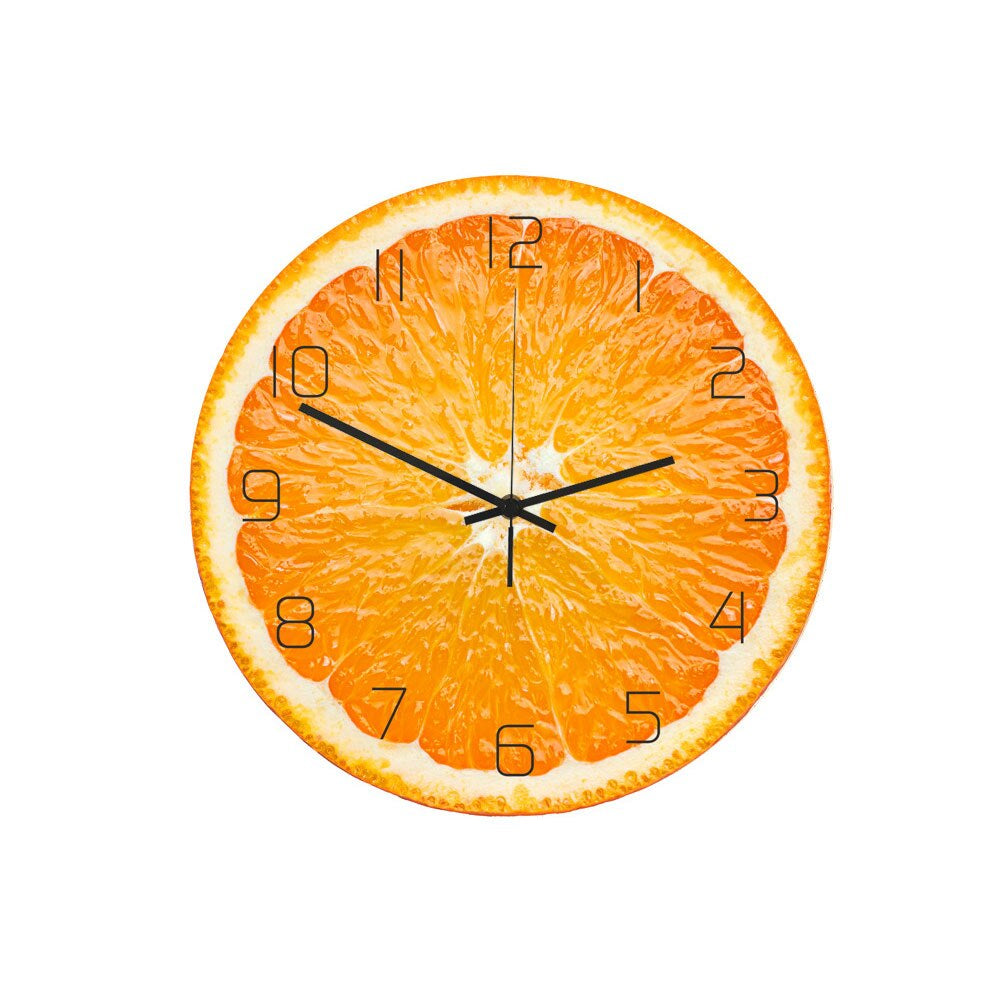 Citro Slice Wall Clock – Round Decorative Lime Fruit Kitchen Living Room Bedroom Home Decor